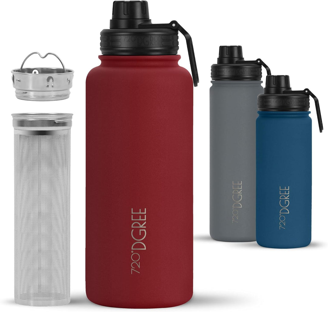 720°DGREE Edelstahl Thermo Trinkflasche 950ml “noLimit” +Früchtebehälter - Auslaufsicher, Kohlensäur
