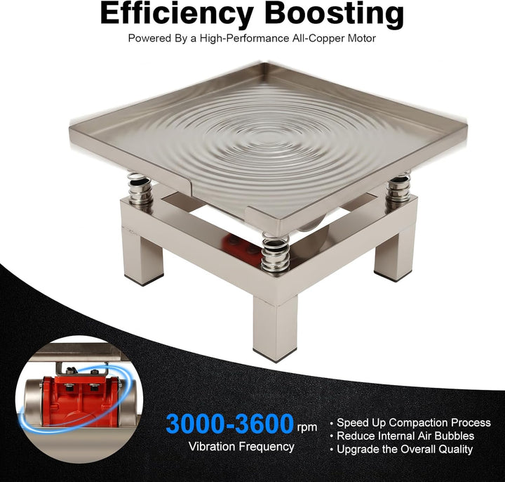 Beton Rütteltisch 50W 3000-3600 U/Min 10kg Belastung Edelstahl Vibrationsplatte Für Betonverdichtung