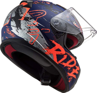 LS2 Herren NC Motorrad Helm, Schwarz/Orange/Blau, M M Schwarz/Orange/Blau, M Schwarz/Orange/Blau