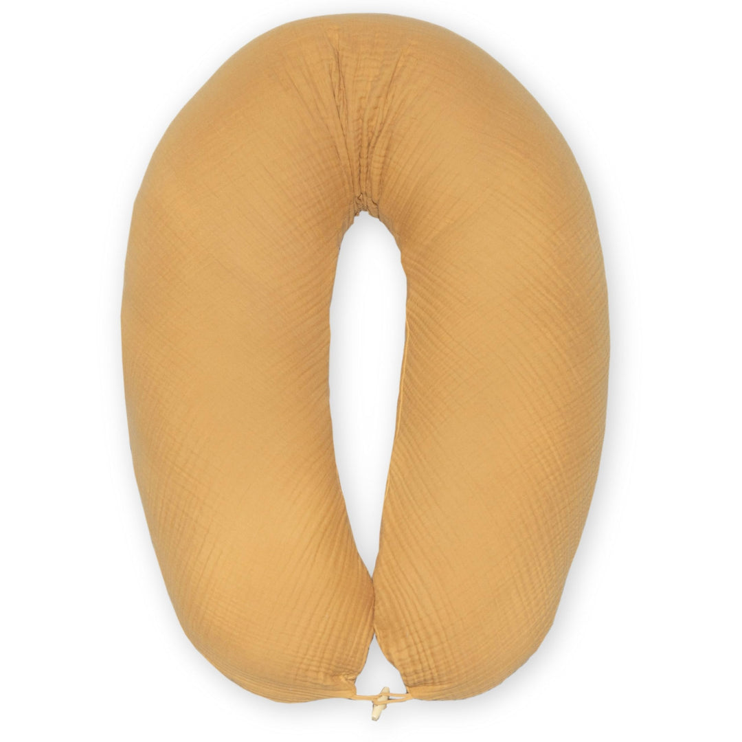 sei Design Stillkissen XXL Mikroperlen-Füllung mit Musselin-Bezug aus Baumwolle [100% Bio-Baumwolle
