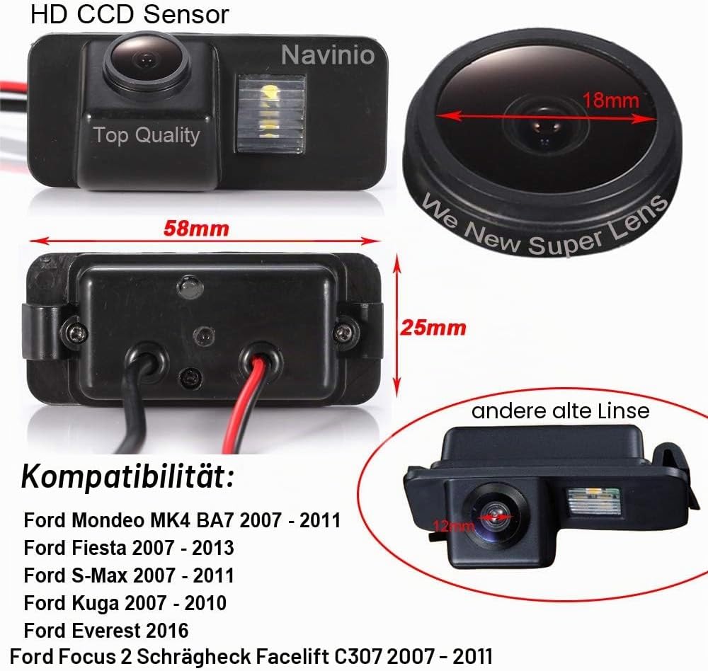 Navinio HD Auto Rückfahrkamera Einparkkamera Kamera Einparkhilfe Farbkamera Rückfahrsystem Wasserdic