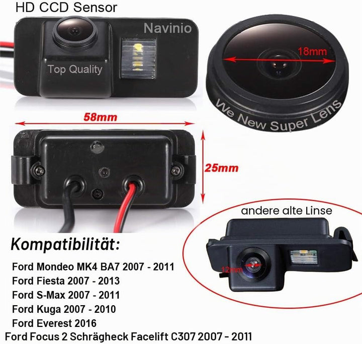 Navinio HD Auto Rückfahrkamera Einparkkamera Kamera Einparkhilfe Farbkamera Rückfahrsystem Wasserdic