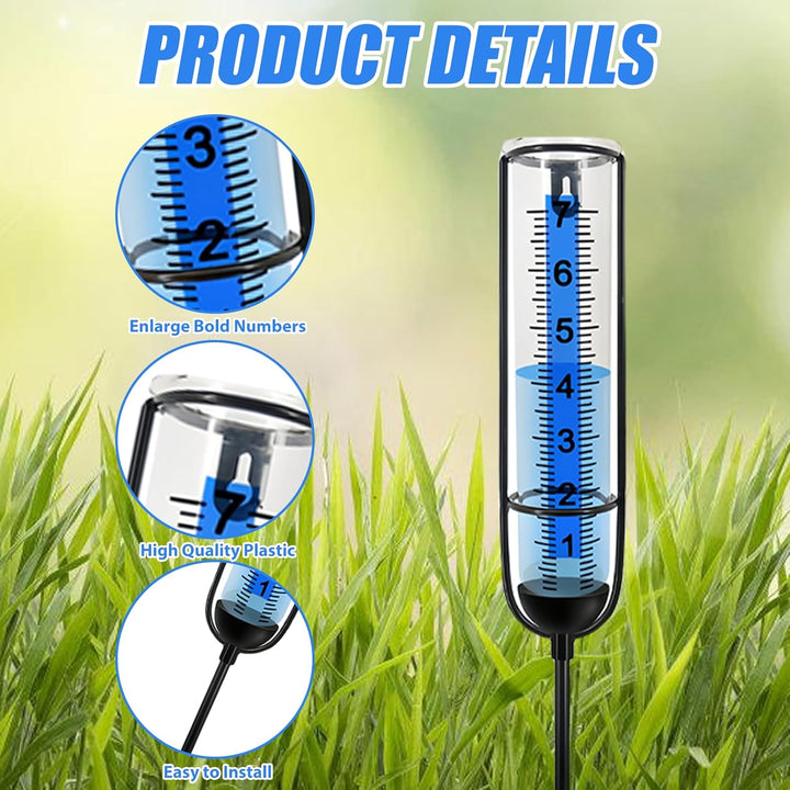 Regenmesser für Garten Frostsicher: Professionelle Regenmesser, Solarenergie Regenmesser Outdoor Reg
