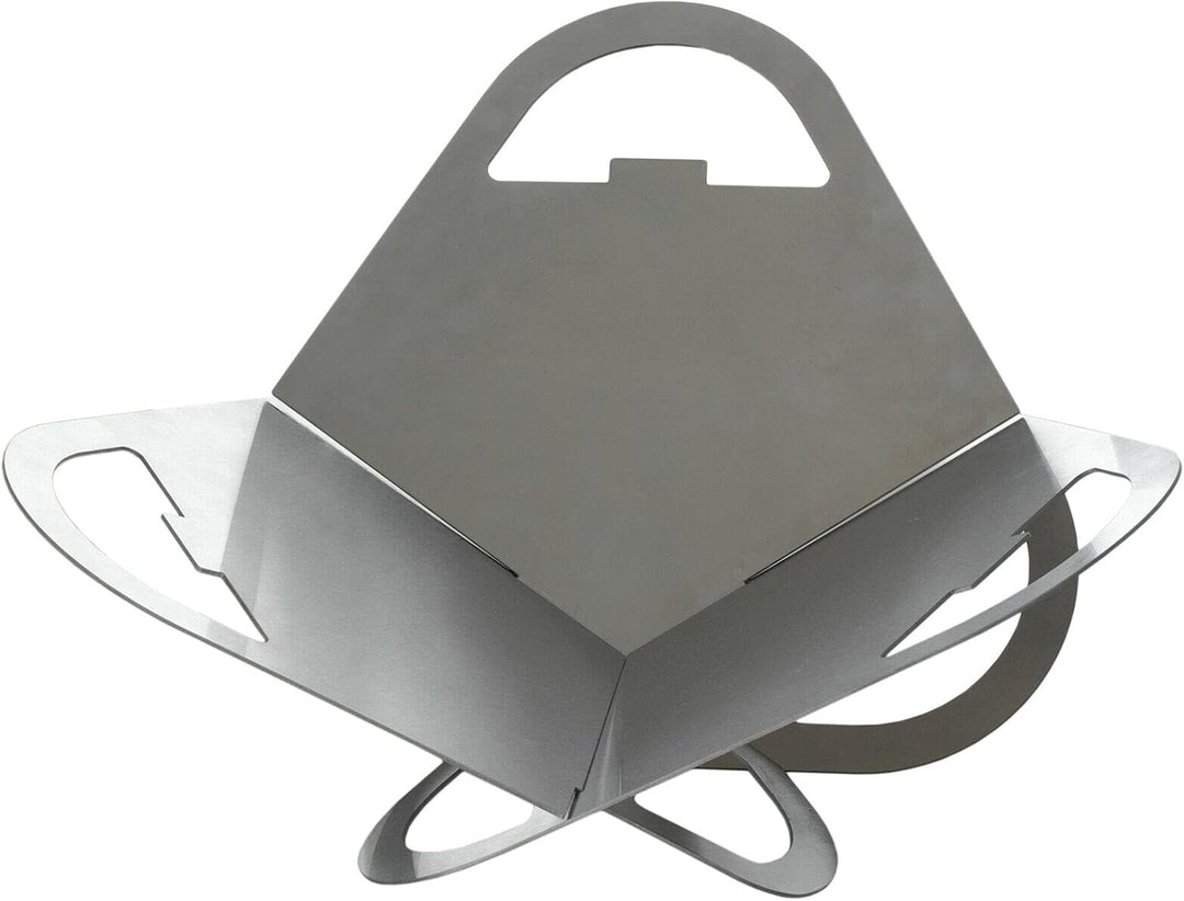 Feuerstelle 56 x 56 cm aus Edelstahl Mobile Feuerschale BBQ Lagerfeuer klappbar Gartenfeuer Feuerkor