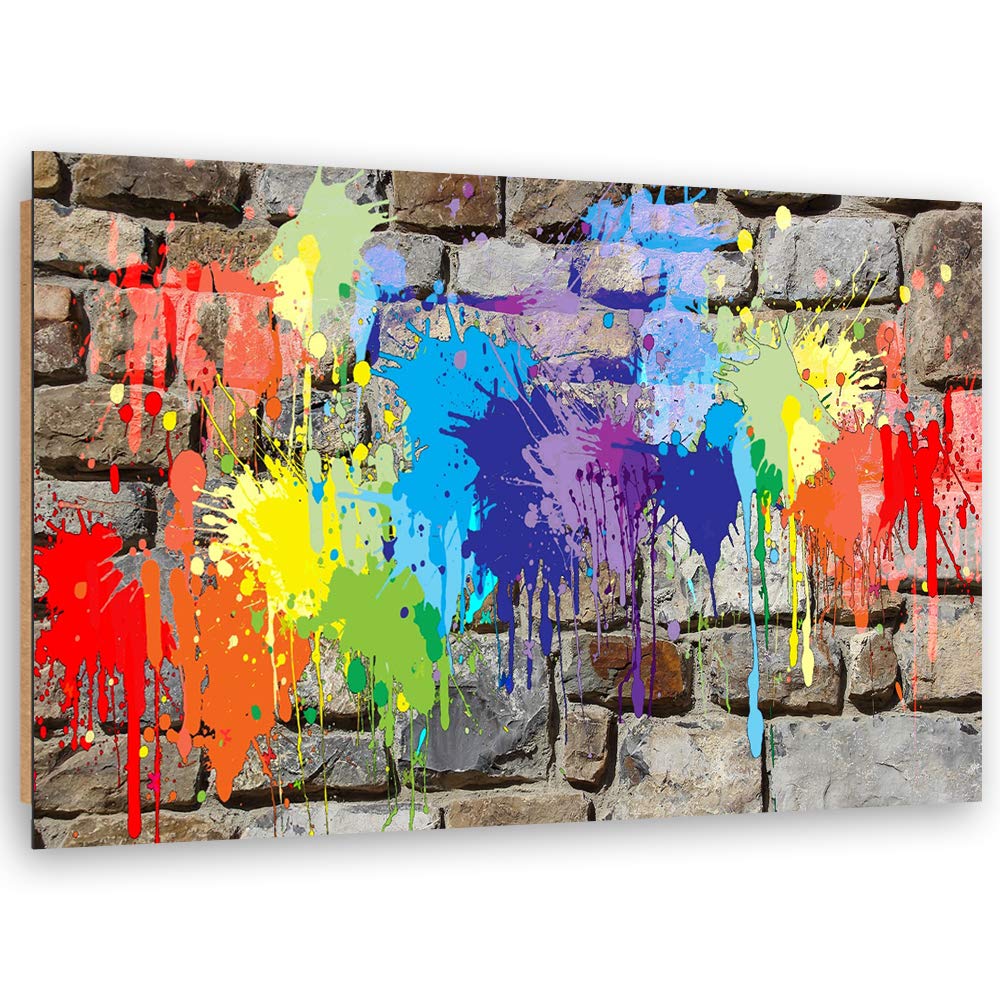 Wanddeko abstrakt Kunst modern Bilder für Wohnung mehrfarbig 100x70 cm M14505 100x70 cm, M14505 100x