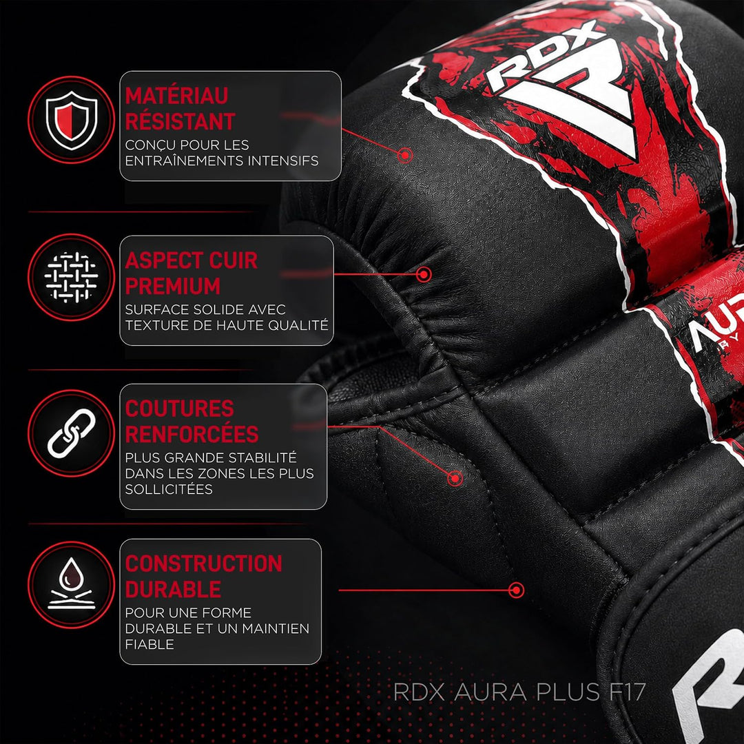 RDX Grappling Gloves Shooter NEW Aura F17 Black/Red M, Black/Red M