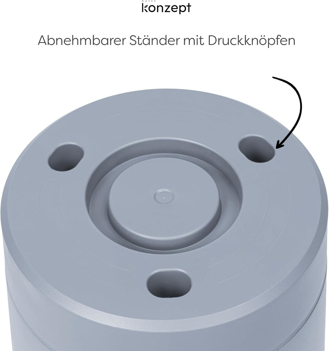 KONZEPT Blumentopf mit Untersetzer 38 cm - grosser Übertopf aus Kunststoff für Zimmerpflanzen, moder