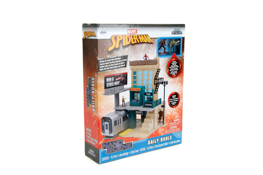 Jada Toys Marvel Spider-Man Kulisse Daily Bugle (20 cm) - Deluxe NYC Scene für Marvel Sammelfiguren,