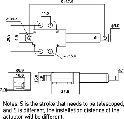 Linearantriebe, 12 V DC Eingangsspannung interner Endschalter wasserdicht, korrosionsbeständig, für