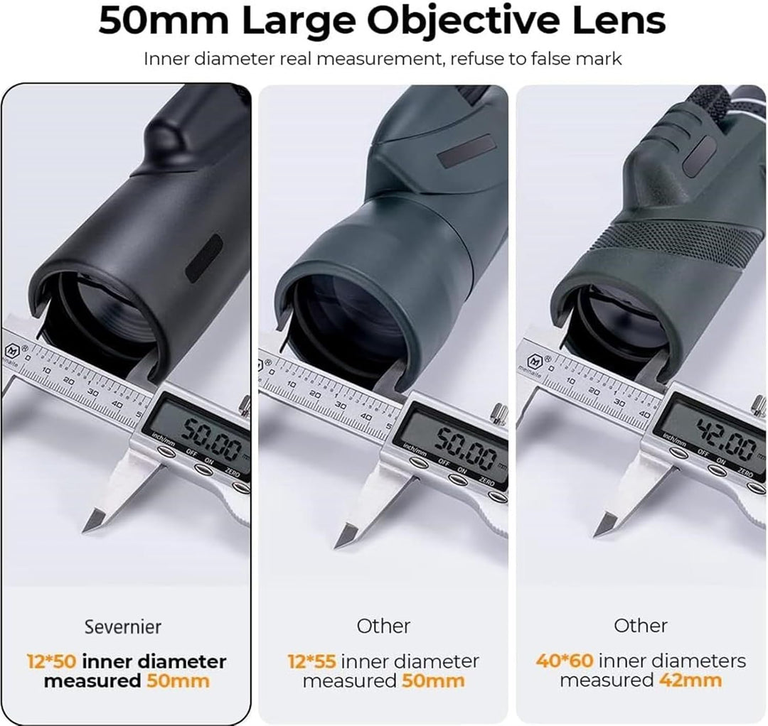 Monokular Teleskop, 12x50 Monoculars,mit BAK4-Prisma und FMC-objektiv, mit Smartphone Halterung stat