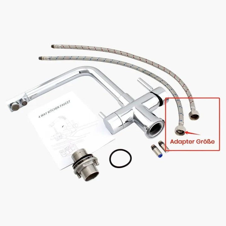 Osmo Star 2.0 + 4-Wege-Wasserhahn – Komplettset (Silber), Silber