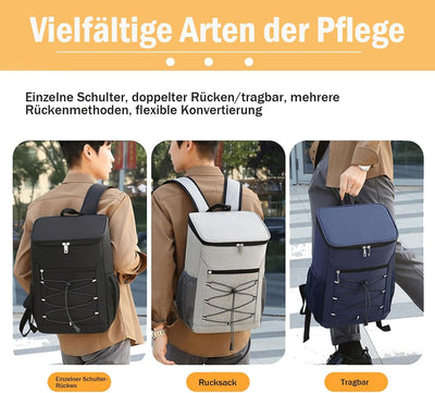 Kühlrucksack, Gross Isolierte Kühltasche, 30L Wasserdichten Kühltasche Rucksack, Ultraleicht Rucksäc