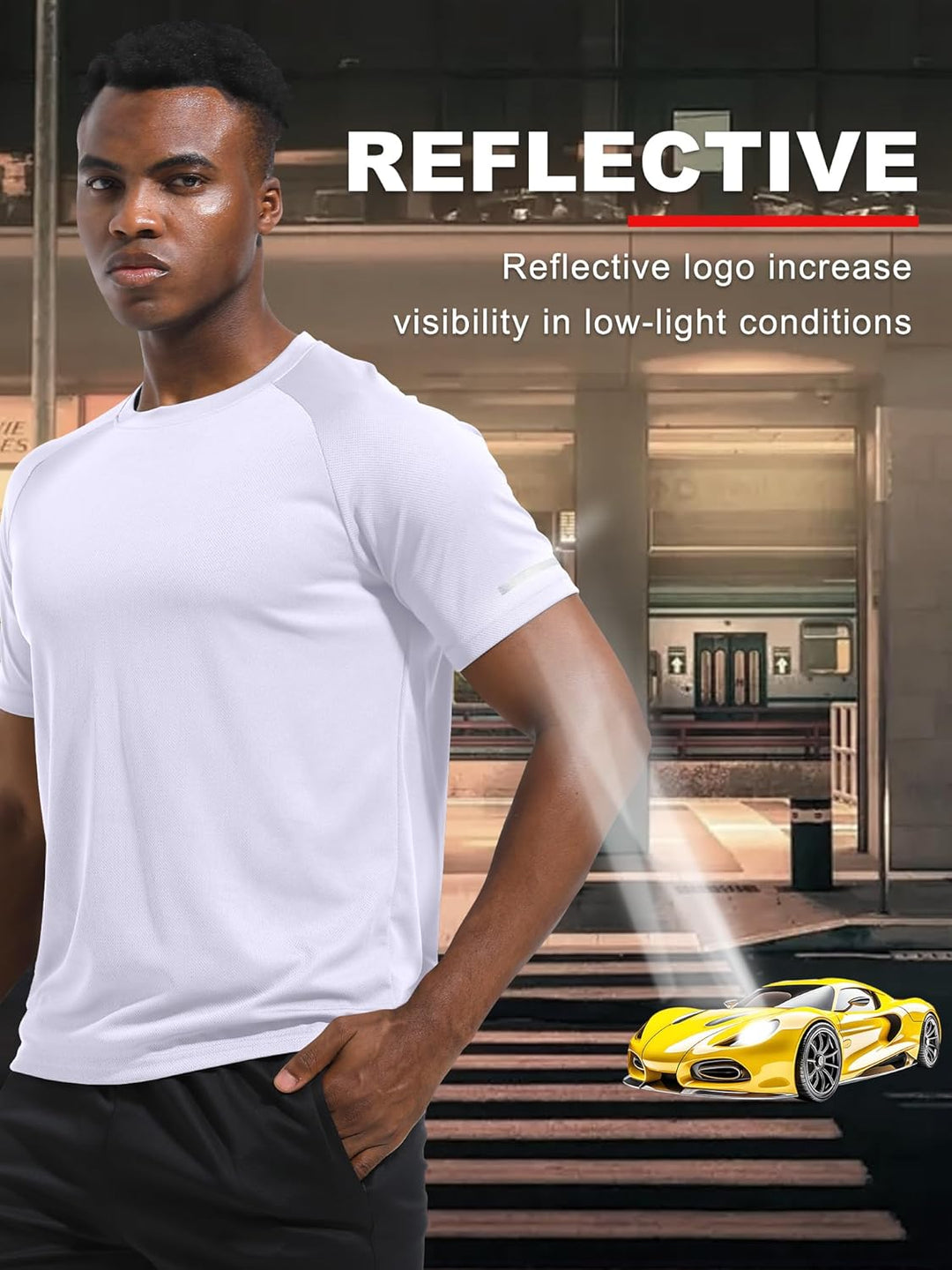 Herren Activewear T-Shirts 1/3/4/5/6er Pack | Slim Fit Sport Shirts | Atmungsaktiv, Schnelltrocknend