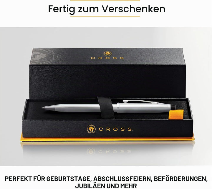 Cross Century II Kugelschreiber (Strichstäke M, Schreibfarbe: schwarz, inkl. Premium Geschenkbox) Gl