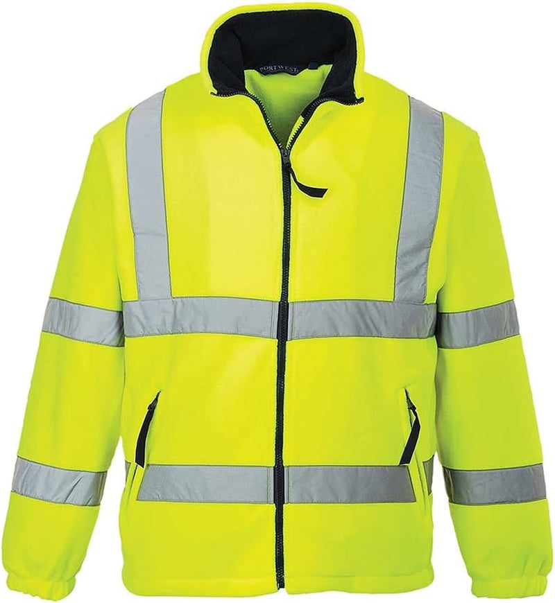 Portwest Herren F301 F300 Warnschutz Fleece Jacke mitNetzfutter, Gelb, 5XL EU 5XL Gelb, 5XL Gelb