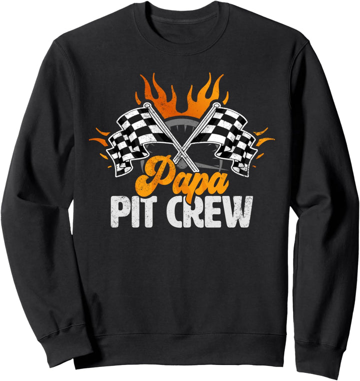 Papa Pit Crew Race Car Birthday Party Racing Family Sweatshirt