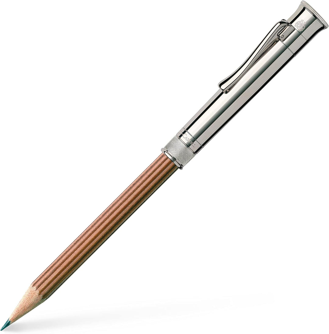 Graf von Faber-Castell 118567 - Perfekter Bleistift mit Verlängerer, Spitzer und Radiergummi, platin