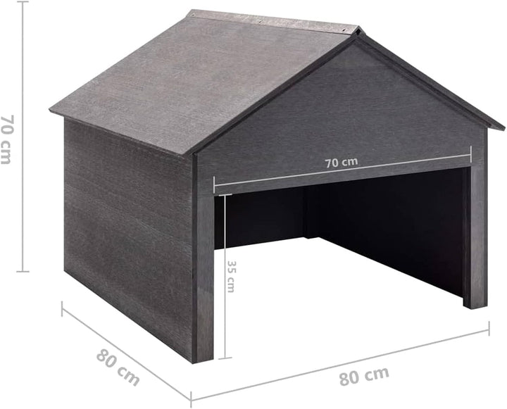 Mähroboter Garage, Überdachung, Grau, 80x80x70 cm, WPC