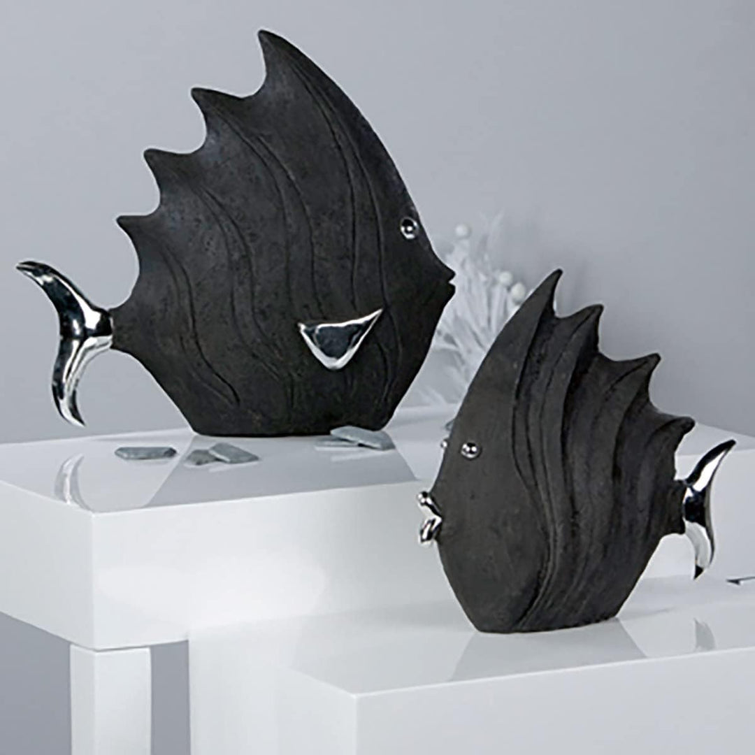 Casablanca - Figur/Dekofigur - Fisch - Poly - Farbe: schwarz - 26 x 29 cm Höhe 26 cm Schwarz, Hö