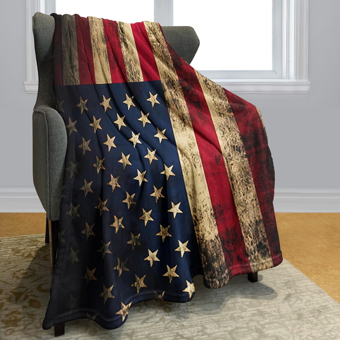 YISUMEI Decke 150x200 cm Kuscheldecken Sanft Flanell Weich Fleecedecke Bettüberwurf Vintage amerikan