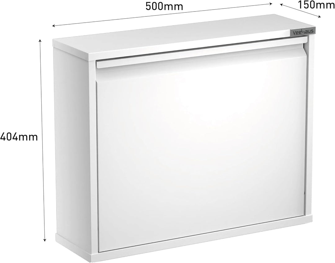 VEEHAUS Schuhregal Schmal Metall Schuhschrank Hoch Schuhkipper mit Magnetische Abdeckung Metall Mont