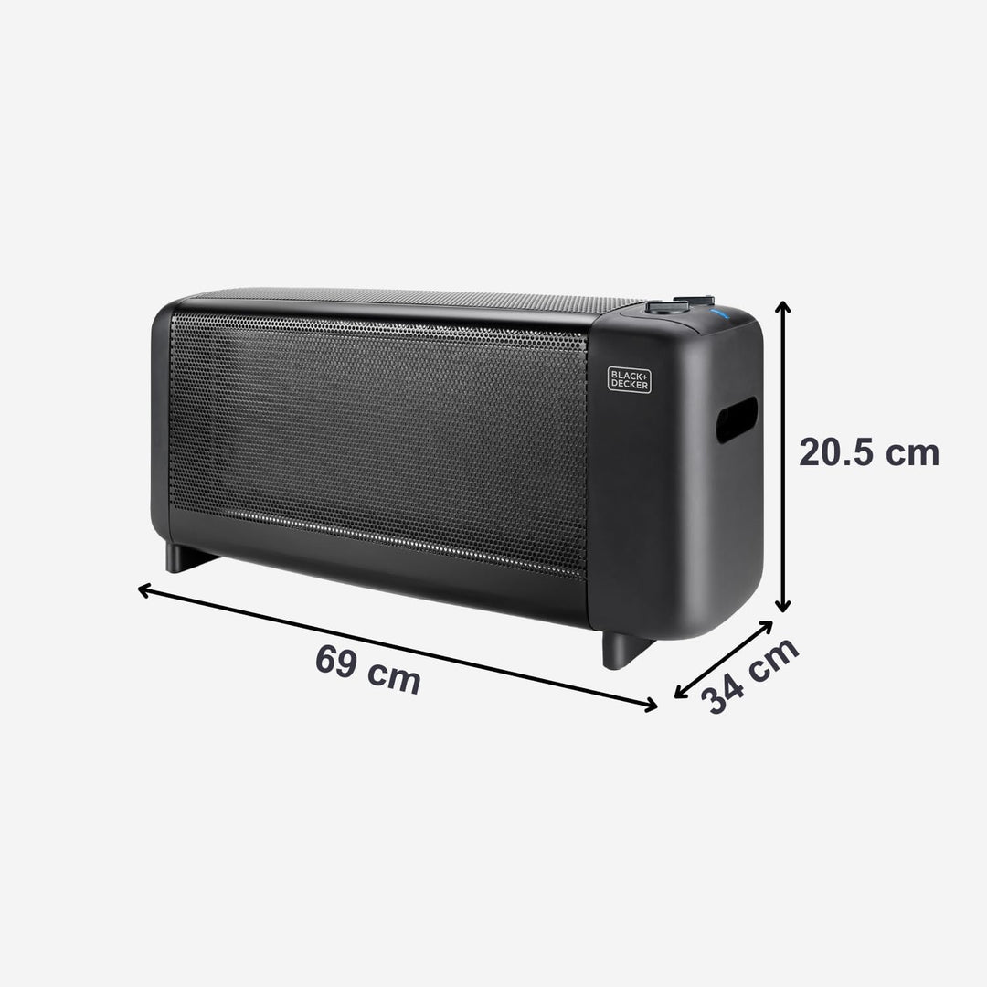 Black+Decker ES9350080B BXMRA1500E Radiator-Heizkörper mit Glimmerisolierung, 1500, Schwarz Heizkörp