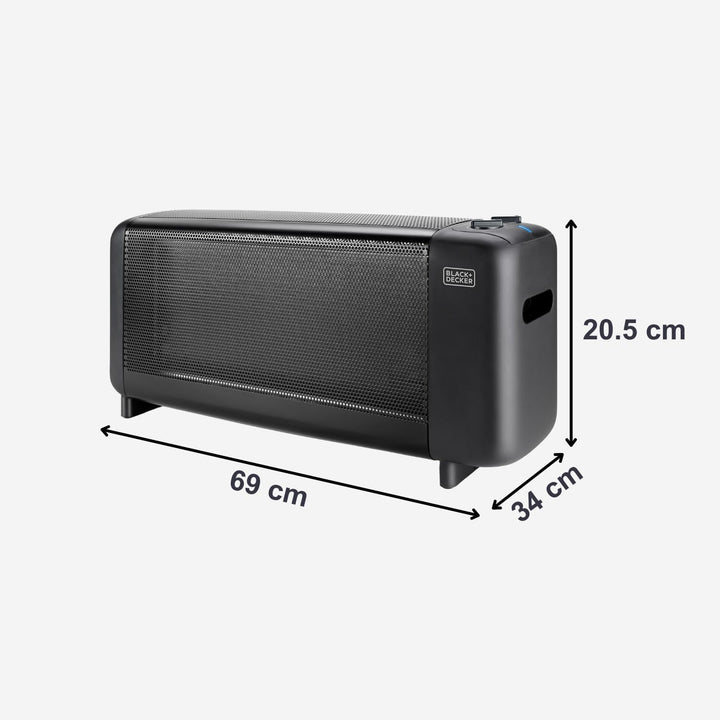 Black+Decker ES9350080B BXMRA1500E Radiator-Heizkörper mit Glimmerisolierung, 1500, Schwarz Heizkörp
