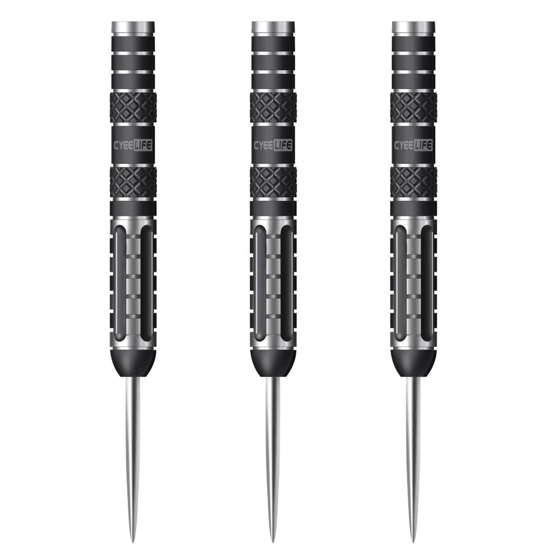CyeeLife 3 Stück 90% Wolfram Steeltip Dartfässer, geriffelt geradlinig mit Stahlspitze &amp; 2BA-Innenge