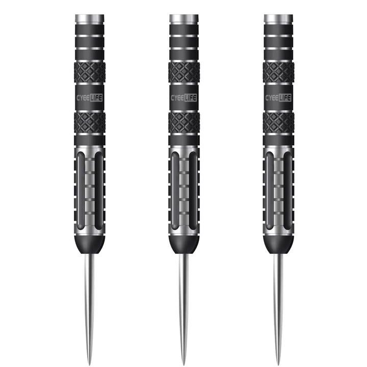 CyeeLife 3 Stück 90% Wolfram Steeltip Dartfässer, geriffelt geradlinig mit Stahlspitze &amp; 2BA-Innenge