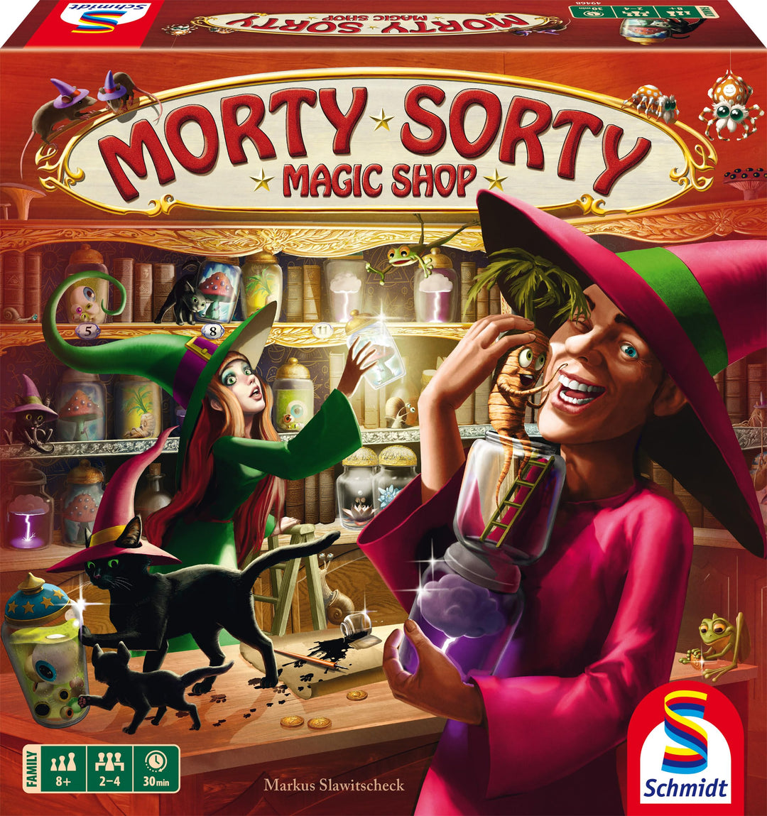 Schmidt Spiele 49468 Morty Sorty, Magic Shop, Famileinspiel, Strategiespiel, Blau, Grün, Gelb