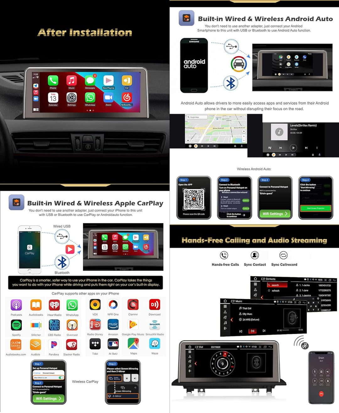 Erisin 10.25" 8-Kern 4GB RAM+64GB ROM Android 12 Autoradio GPS Navi für BMW X5 E70 X6 E71 CCC System