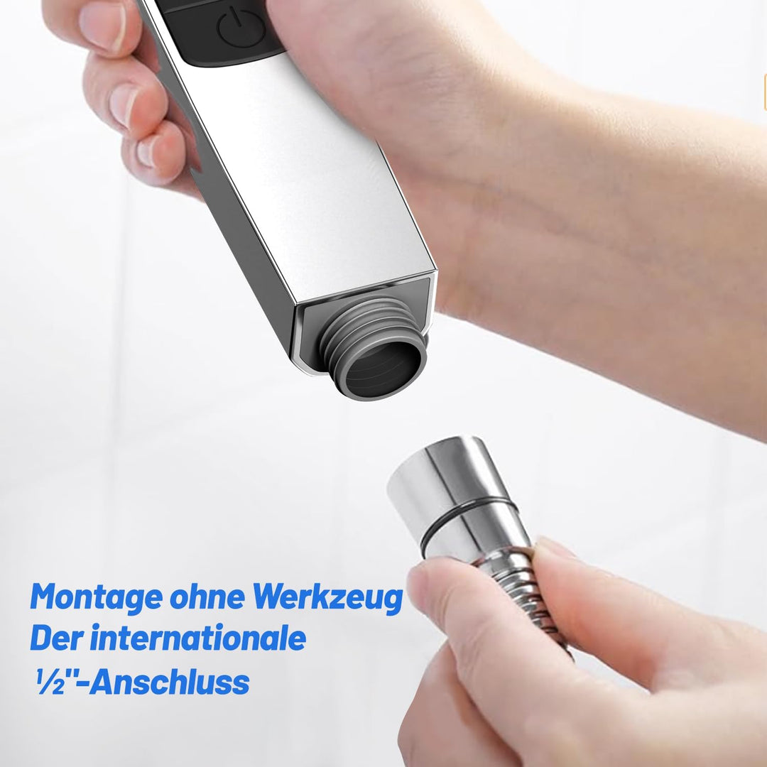 VEHHE Duschkopf Wassersparend, 7 Strahlarten Duschkopf Regendusche mit Stopptaste, Einhand-Einstellu