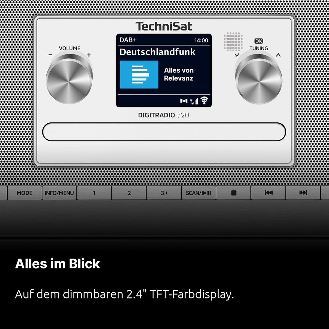 TechniSat DIGITRADIO 320 – Stereo Digitalradio, Kompaktanlage, DAB+ &amp; UKW Silber DIGITRADIO 320, Sil