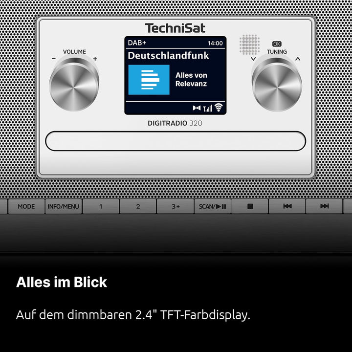 TechniSat DIGITRADIO 320 – Stereo Digitalradio, Kompaktanlage, DAB+ &amp; UKW Silber DIGITRADIO 320, Sil