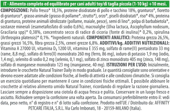 Natural Trainer Small&Toy Hundefutter für Erwachsene mit Huhn - 7 kg erwachsene 7 kg (Confezione da