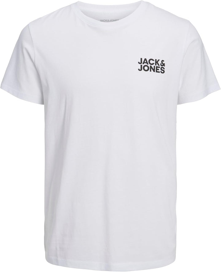 JACK & JONES Herren T-Shirt 3er Pack – Baumwolle, Rundhals, Kurzarm, mit Print – Bequeme Freizeitshi