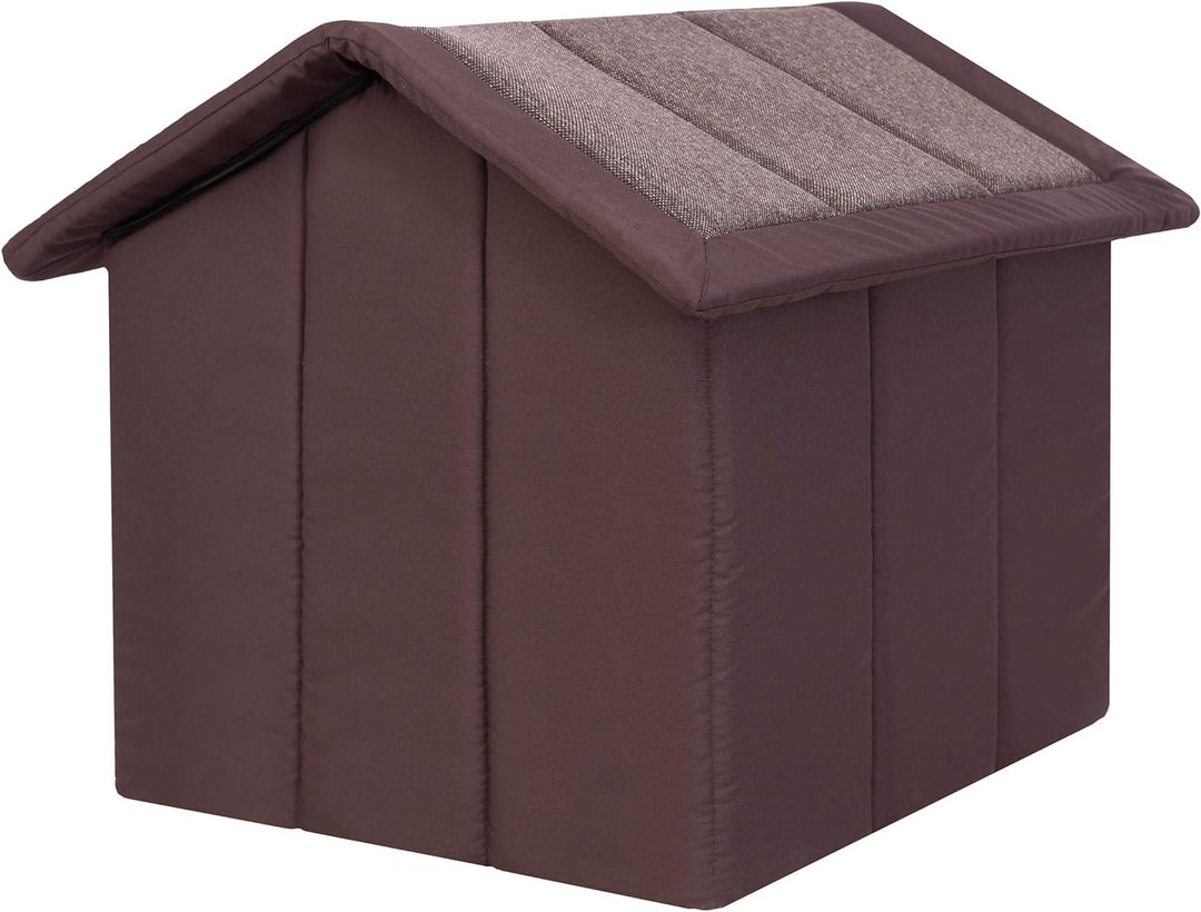 PillowPrim Hundehütte Hundehöhle Hundebett Hundehaus Katzenhöhle mittle M - 44x38 cm Dunkelbraun M -