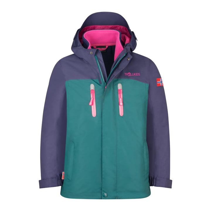 Trollkids Girls Bryggen 3in1 Jacket 98 Deep Violet, 98 Deep Violet