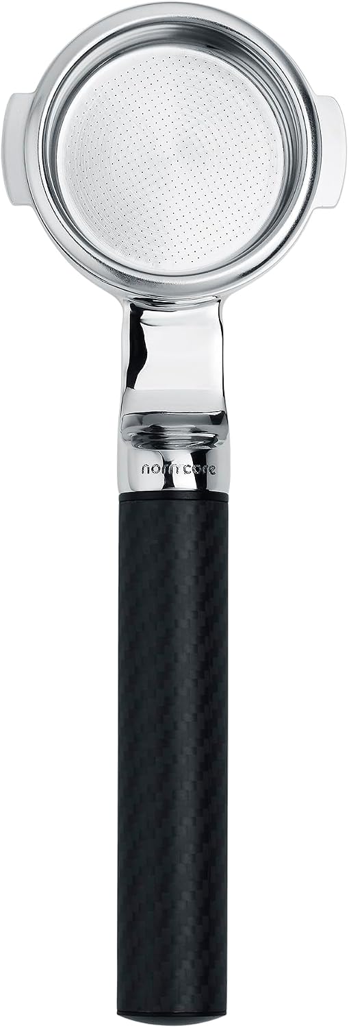 Normcore 58 mm flacher, bodenloser Siebträger mit Kohlefaser-Griff, passend für E61-Gruppenmaschinen