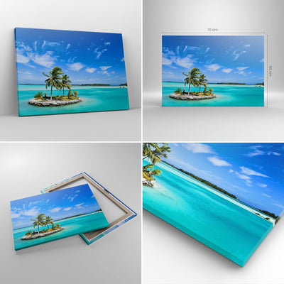 Bilder auf Leinwand Tahiti Insel Bora entspannend Leinwandbild 70x50cm Wandbilder Dekoration Wohnzim