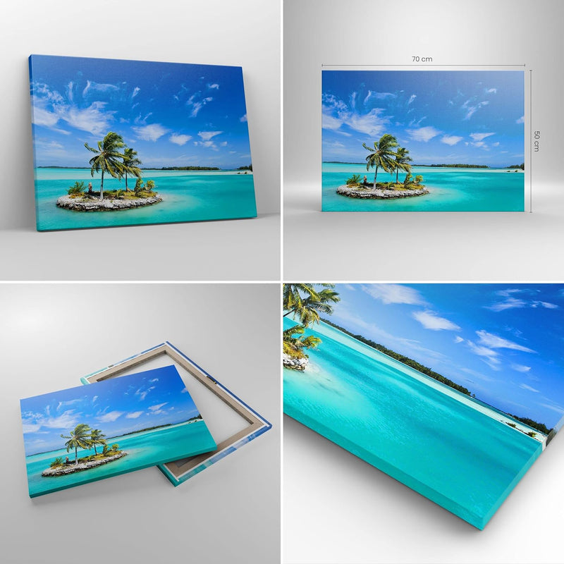 Bilder auf Leinwand Tahiti Insel Bora entspannend Leinwandbild 70x50cm Wandbilder Dekoration Wohnzim