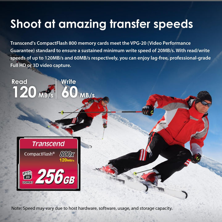 Transcend 128GB CompactFlash 800 Speicherkarte TS128GCF800 128GB CF800x, 128GB CF800x