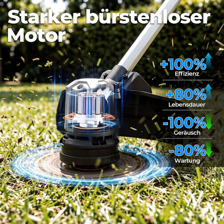 Dong Cheng Akku Rasentrimmer & Kantenschneider 40V, 33cm Schnittbreite | TIPP-Automatik, 2x2,0Ah Akk