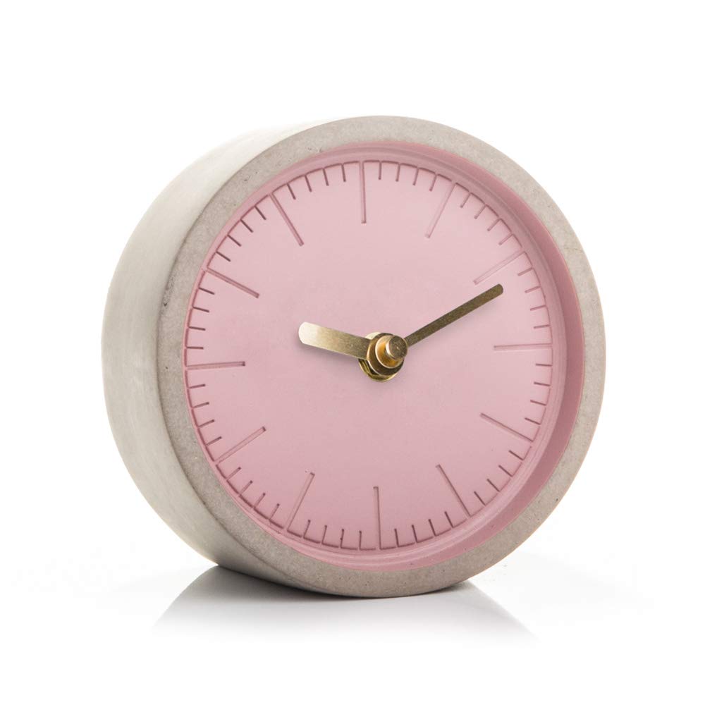 Good Design Works Concrete Clock Beton Uhr – Rosa, 13 x 13 x 6 cm, Rosa