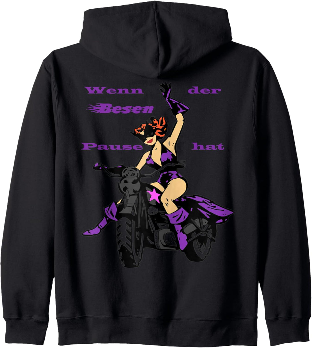 Wenn der Besen Pause hat Hexe Motorrad Kapuzenjacke