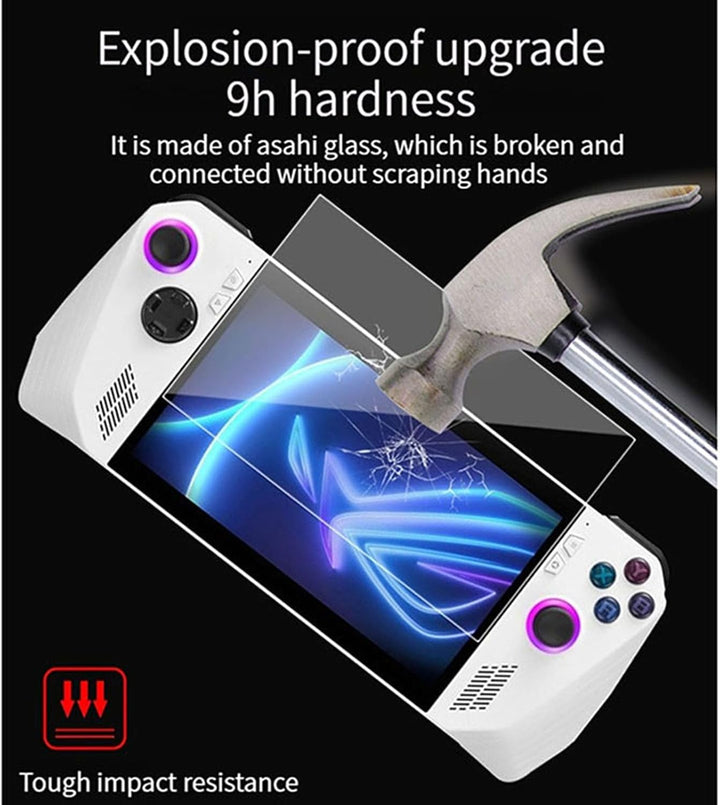 NUHFUFA Schutzhülle mit gehärtetem Film Kompatibel mit ASUS ROG Ally 7-Zoll-Gaming-Handheld, All-in-