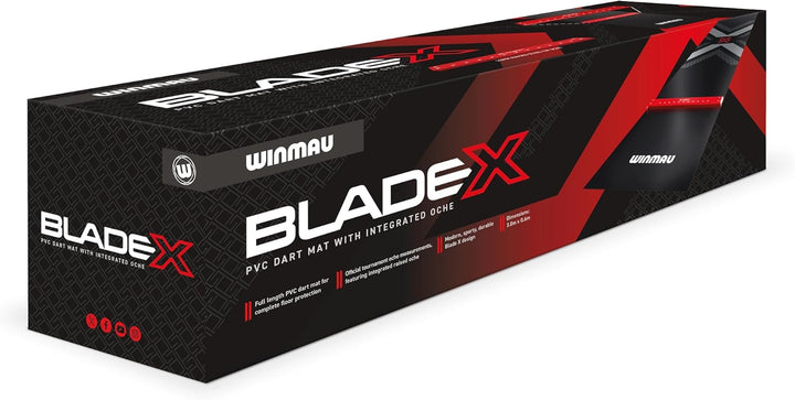 WINMAU Blade X Pro Zone Precision PVC Dartmatte mit integrierter erhöhter Dartlinie - Volle Länge –