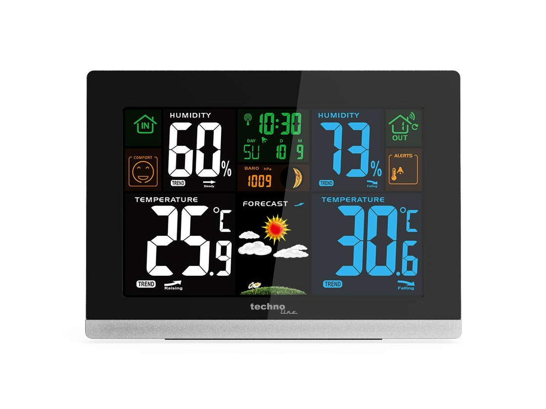 Technoline WS 6462 Funkwetterstation, Innentemperatur, Aussentemperatur, Luftfeuchte, Luftdruck, Ten