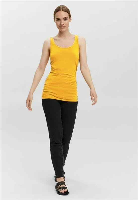 VERO MODA Damen VMMAXI My Soft Long Tank TOP GA S 3er Pack (Bumblebee, Cabaret, Caneel Bay), S 3er P