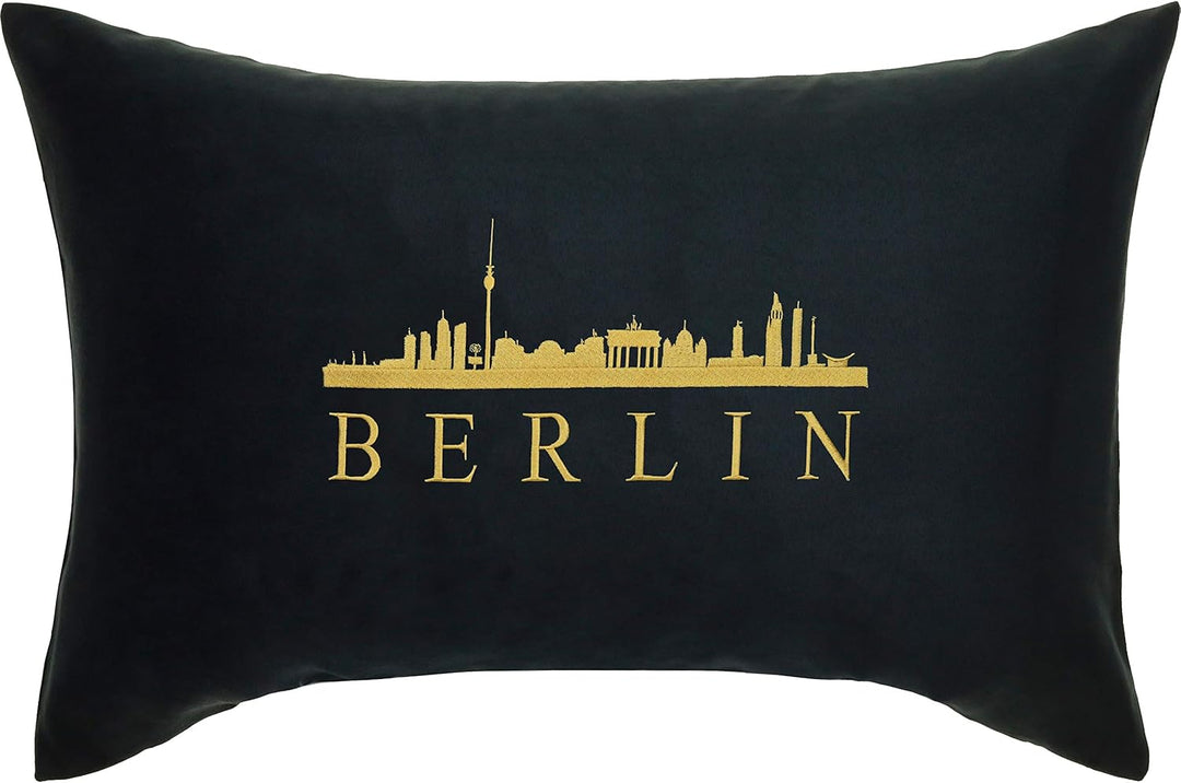 EXPRESS-STICKEREI Berlin Kissen mit Füllung & Motiv Stadt/City Deutschland Geschenk Souvenir Branden